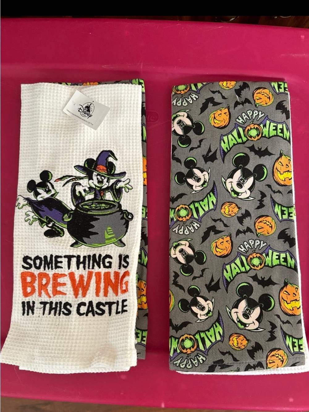 Disney Halloween Mickey Witch Towel Duo - White, Gray, Orange, Green, Black
